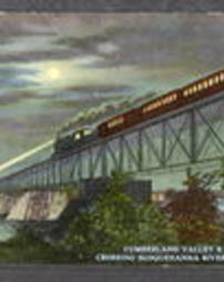 Dauphin County, Harrisburg, Pa., Bridges: Cumberland Valley Railroad, Crossing the Susquehanna River at night