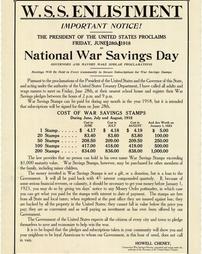 WSS Enlistment Important Notice, National War Savings Day