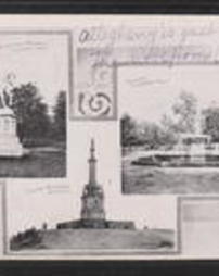 Allegheny County, Pittsburgh, Pa., Composite Views and Souvenir Folders: Soldiers Monument in Allegheny City, Fountain and Washington's Monument in Allegheny Park