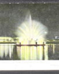Montgomery County, Willow Grove, Pa., Willow Grove Park, View of Music Pavilion, Casino, and $100,000 Electric Fountain by Night