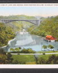 Allegheny County, Pittsburgh, Pa., Parks, City: Schenley Park, Phipps Conservatory: View of Lake and Bridge Over Panther Hollow