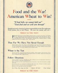 "Food and the War! American Wheat to Win!"