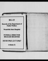 Woodville State Hospital: Funeral Director Release Registers (Roll 7829, Part 3)