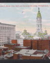 Philadelphia County, Panoramic Views, Philadelphia, Pa., John Wanamaker's Store, City Hall, and Bulletin Building