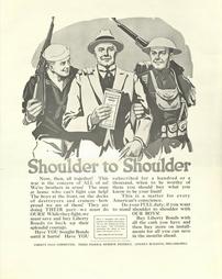 WW 1-Liberty Loan (4th) "Shoulder to Shoulder", additional text on poster, Liberty Loan Committee, Phila.