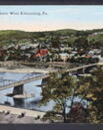 Armstrong County, Kittanning, Pa., Bridges: Bird's Eye View, from West Kittanning