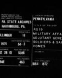 Population Record Books of the Pennsylvania Soldiers and Sailors Home (Roll 492)
